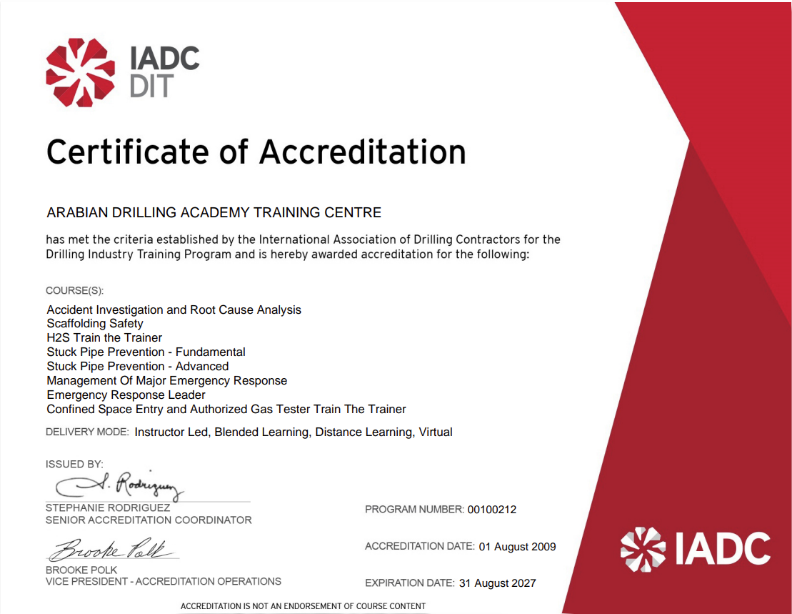 IADC DIT Certifications